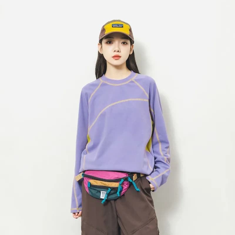 Unisex Outdoor Color Block Long Sleeve T Shirt Stretch Base Layer For Hiking Cycling Trekking Casual Sports Top S 3XL