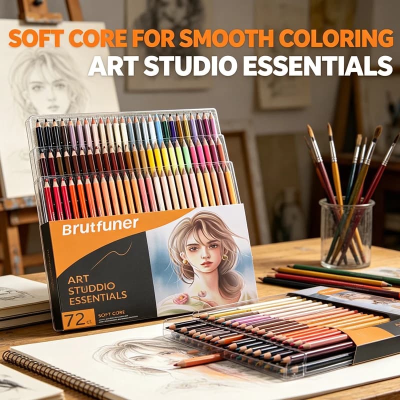 Brutfuner 26/50/72pcs Skin Tone Colored Pencils Oil Based Sketching Drawing Pencil Set For Beginner Artist Coloring Book Art Kit