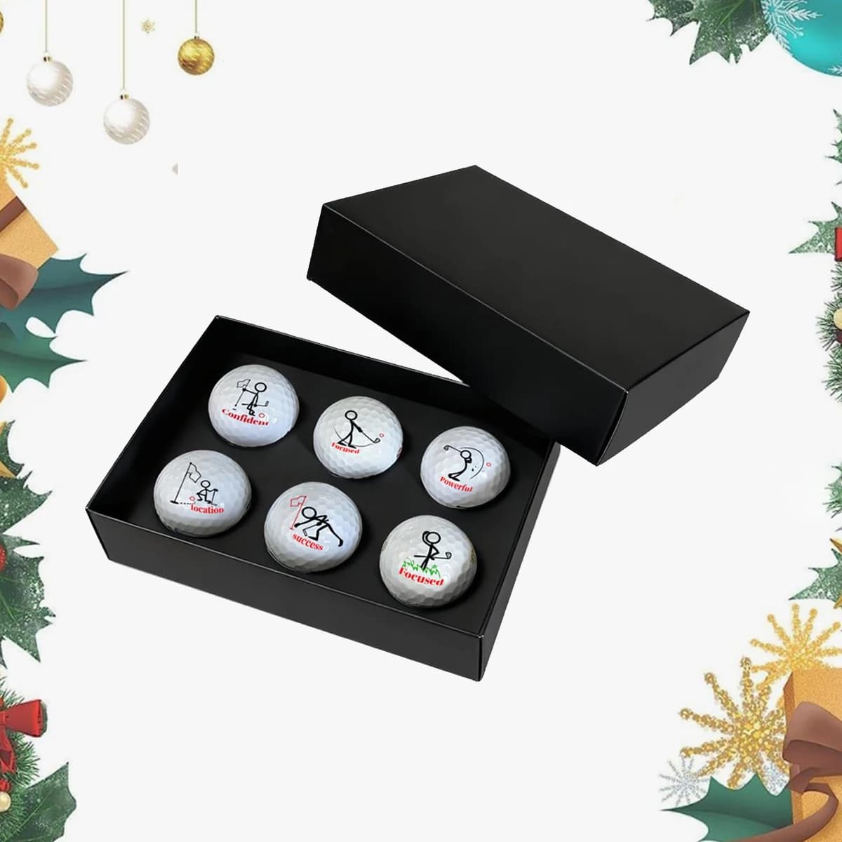 6 pezzi divertenti palline da golf set regalo divertente set regalo per golfisti uomini papà golfisti pratica palla festa del papà compleanno regali di Natale formato standard