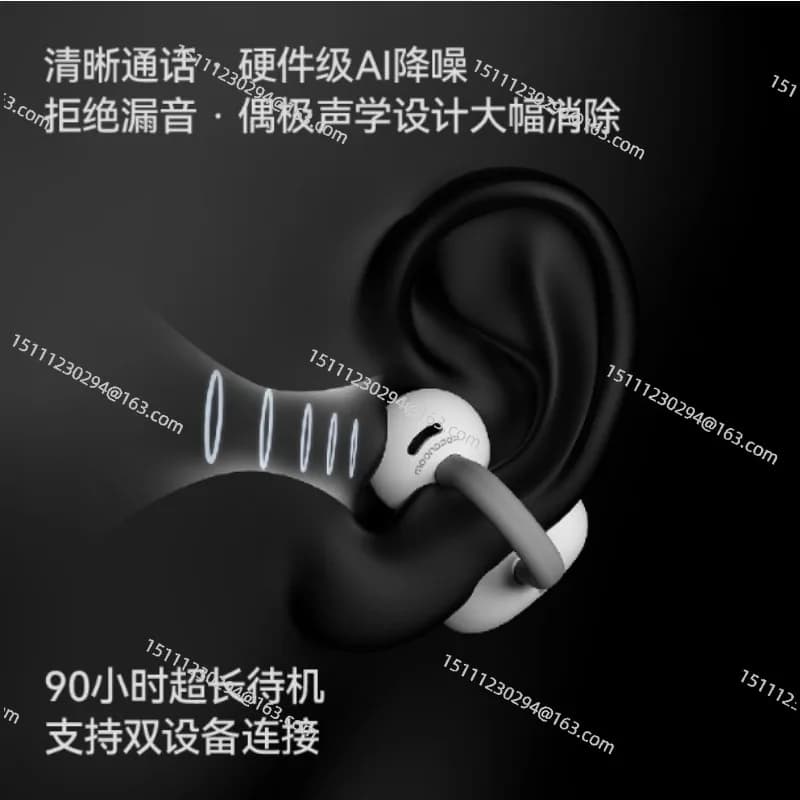 IPX4 Open Ear Clip Built-in AI ENC Wireless Earbuds Open Ear Headphones Bluetooth 6.0 OWS Hanging Earphones