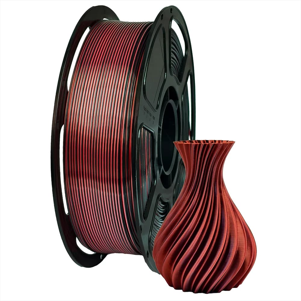 Pla 3D Printing Filament 1.75mm 1kg 3D Printing Supplies Pla Silk Black Red 3D Printing Material Silk Double Color