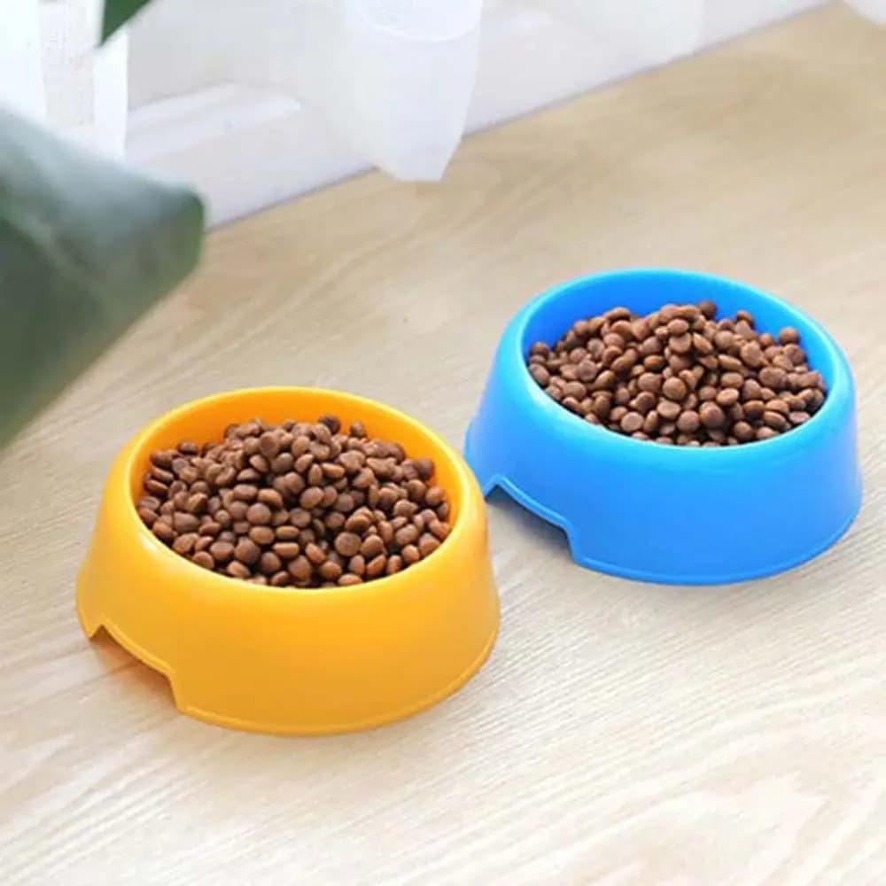 Ciotola in plastica per cani e gatti, graziosa e sicura, per l'alimentazione di animali domestici, contenitore per acqua e cibo.