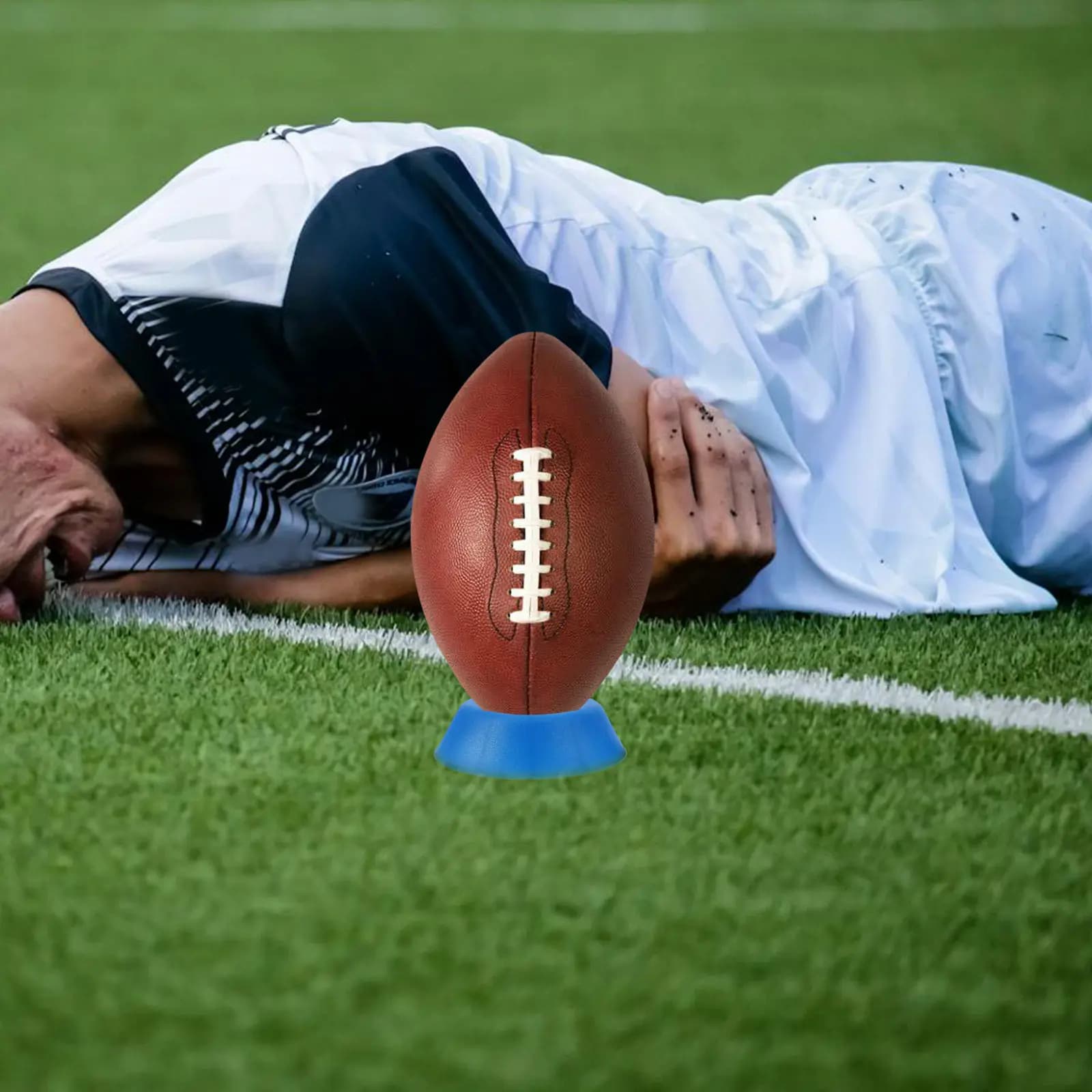 Supporto Circolare Blu per Palloni, Base Stabile per Esposizione di Palloni da Calcio, Basket, Pallavolo, per Interni ed Esterni, Souvenir