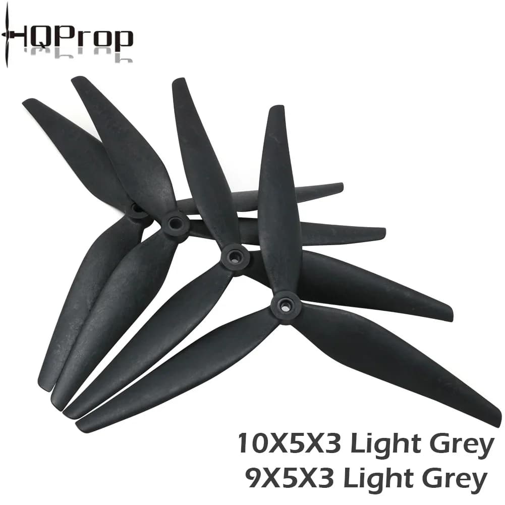 2 pairs HQProp 10X5X3 9X5X3 10X5.5X3 1050 9050 1055 10 inch 9 inch 3 blades Nylon propeller Black Carbon reinforced for Rc FPV Drone