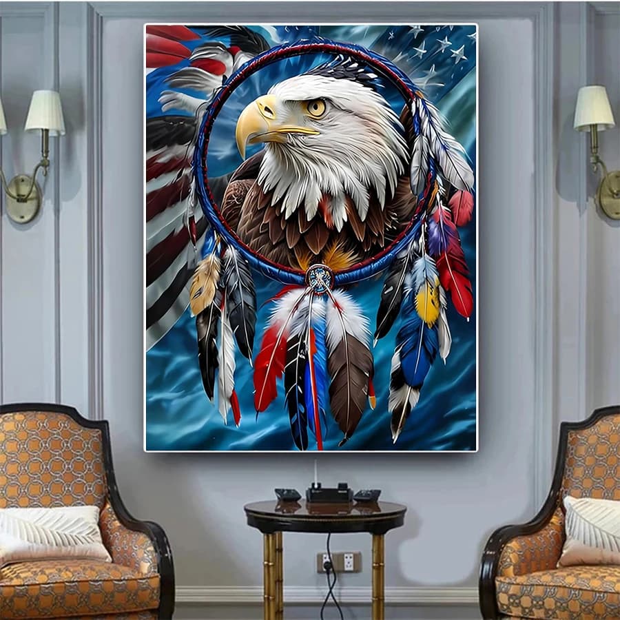 New 5D Diamond Painting Kit New Dreamcatcher Animal Flying Eagle Diamond diy Embroidery Mosaic Adult Decoration Home Gift