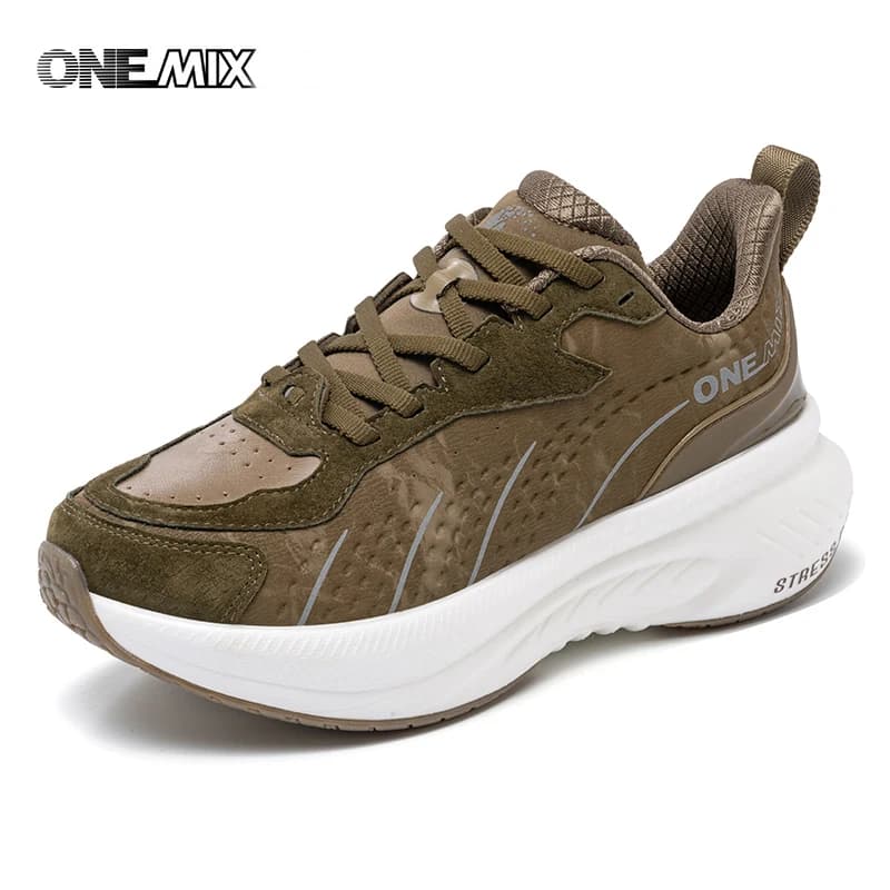 ONEMIX 2026 Winter Training Running Shoes for Men Sport Shoes Leather Warm Wear-resistant Female Jogging Shoes Walking Sneakers