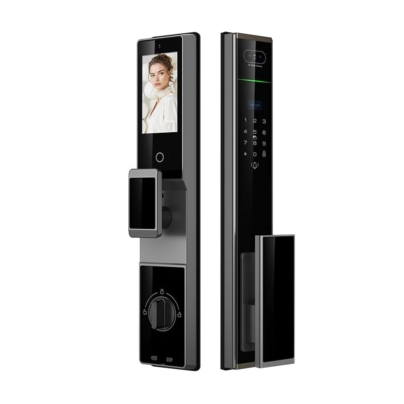 Serratura Intelligente per Porta in Legno, Serratura Digitale Impermeabile per Esterni con Riconoscimento Impronte Digitali e Facciale, Supporto SDK IP e Memoria