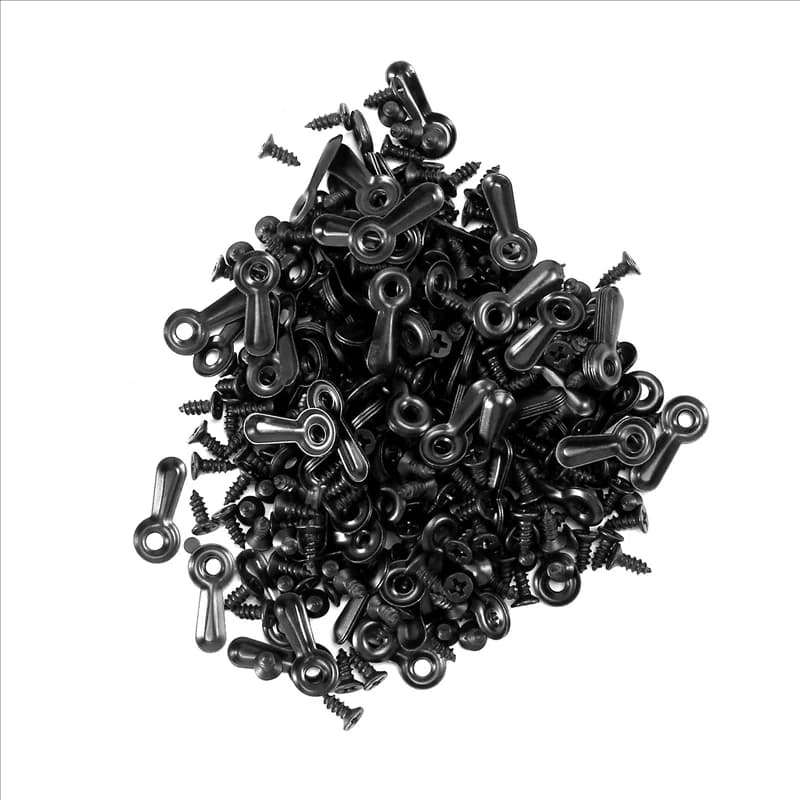LNHF 300 Elementi di fissaggio per bottoni per foto Hardware per cornici per foto e 300 viti per artigianato, appendere, disegnare, nero