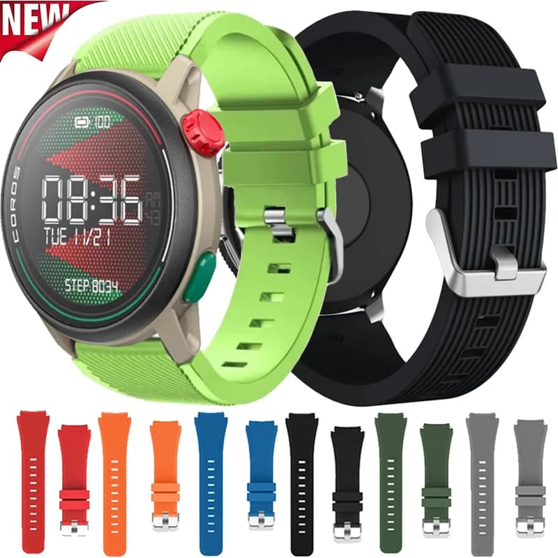 Cinturino in silicone da 22 mm per COROS PACE Pro-4/APEX 4 42mm-2 Pro-46mm Bracciale confortevole Suunto Ocean/Race S-2-1/5-9 Peak/Vertical 2