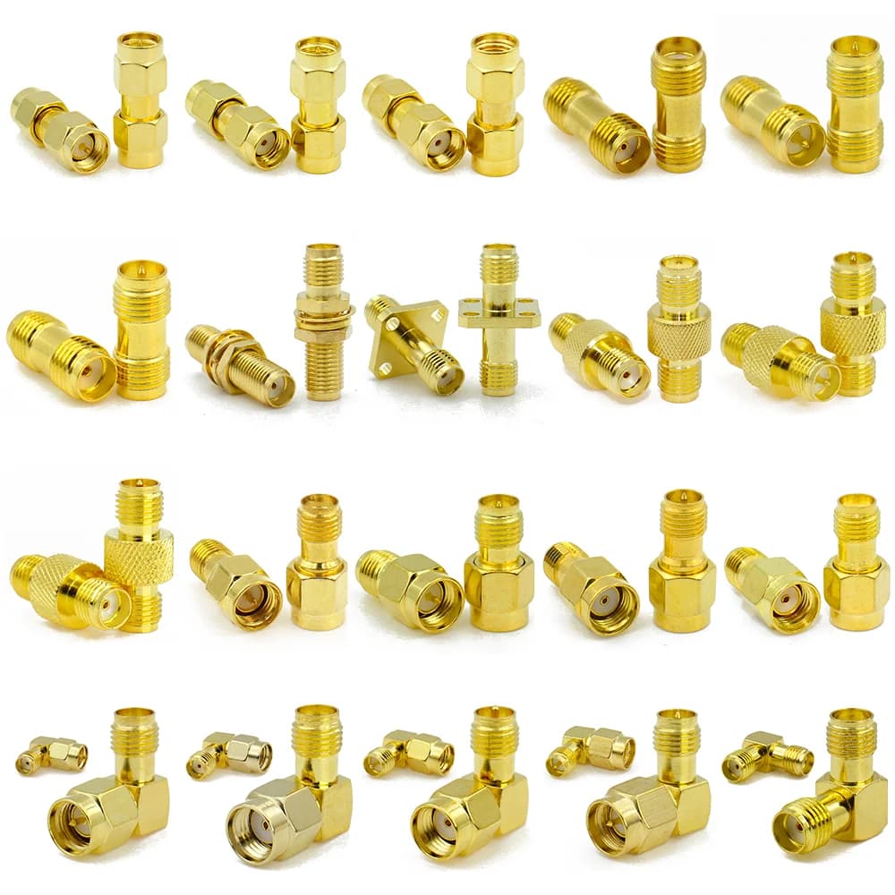 SMA connector at SMA/RP-SMA at SMA / RPSMA Male spin and female jack Coaxial adapter RF straight slide-on for WIFI antenna