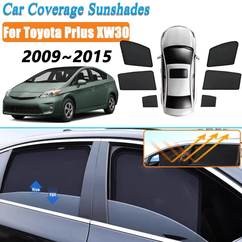 Per Toyota Prius XW30 Accessori 2009 ~ 2015 2011 2012 2013 Magnetico Auto Parasole Scudo Parabrezza Tenda Finestra Laterale Parasole