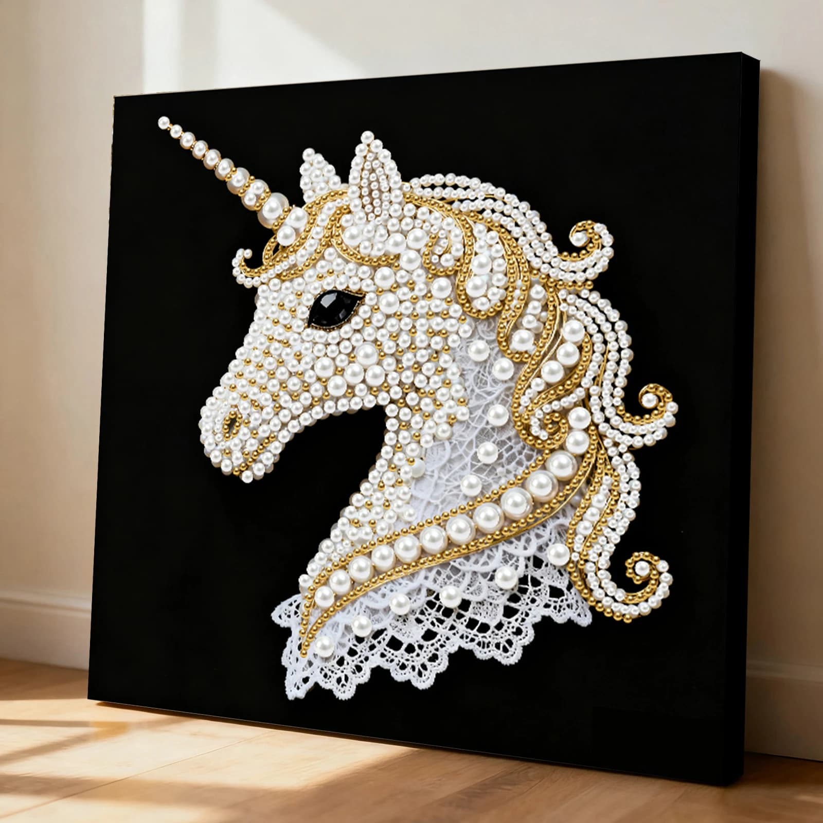 Kit Artistici Fai-da-Te per Pittura con Perle per Adulti Principianti, Decorazione Murale, Dipinti con Perle e Gemme, Arte e Artigianato 25x25cm con Cornice (ZZH011)