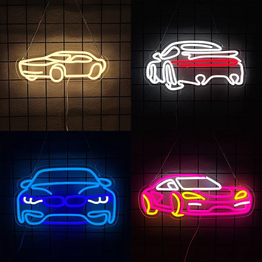 Insegna al neon della serie auto sportive per la decorazione della parete, insegna luminosa per camera da letto, sala giochi, man cave, regali di compleanno per gli amanti dei veicoli a motore