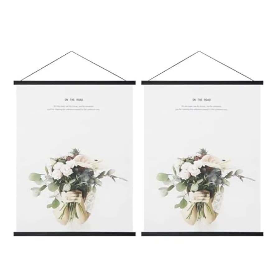 Confezione da 2 Cornici Magnetiche per Poster 36x24 36x48 36x12, Cornici in Legno Chiaro per Foto, Immagini, Stampe su Tela e Opere d'Arte
