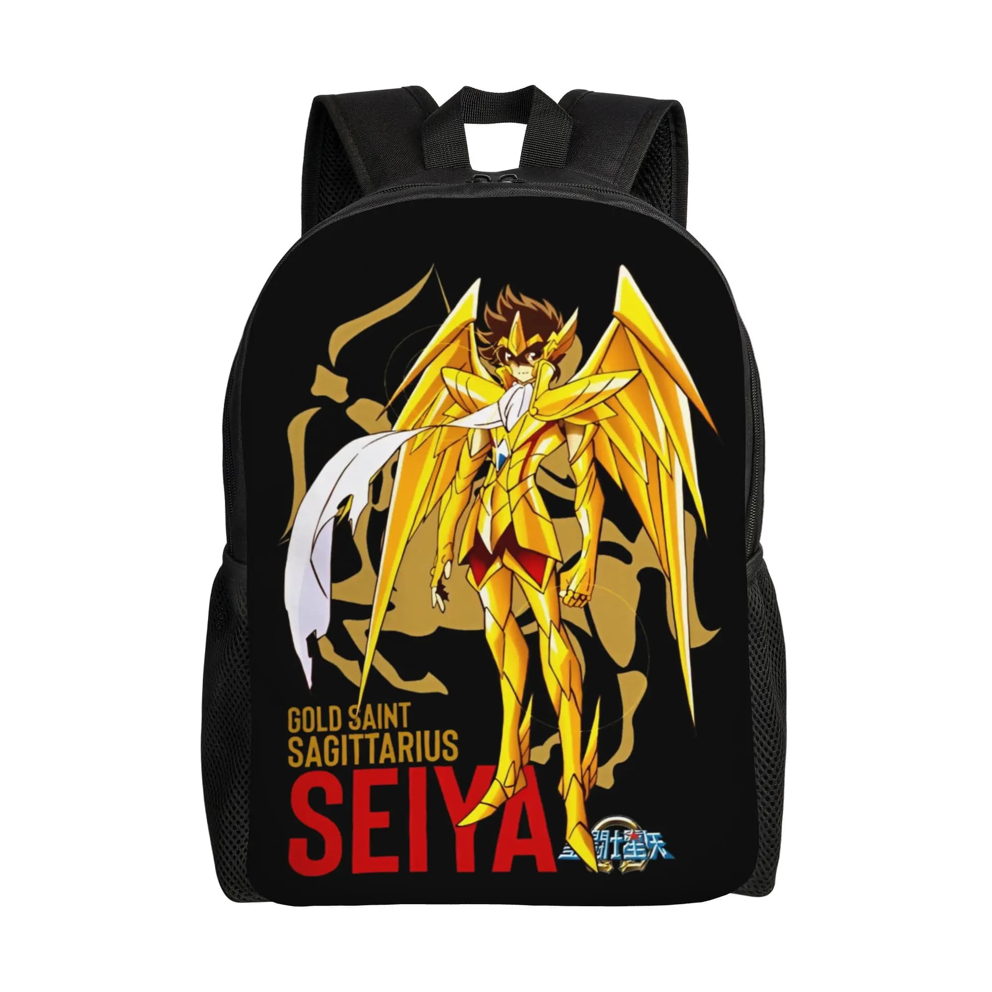 Zaino Bandai Saint Seiya Sagittarius, borsa ita, mochila, zaino leggero e robusto per la scuola