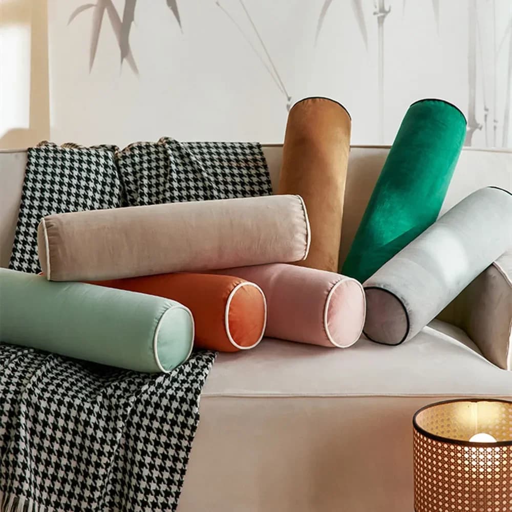 Cuscino per divano Casa Soggiorno Lancio sul comodino Cuscino per schienale Auto Ufficio Camera da letto Cuscino lombare Velluto Candy Cuscino per dormire A0
