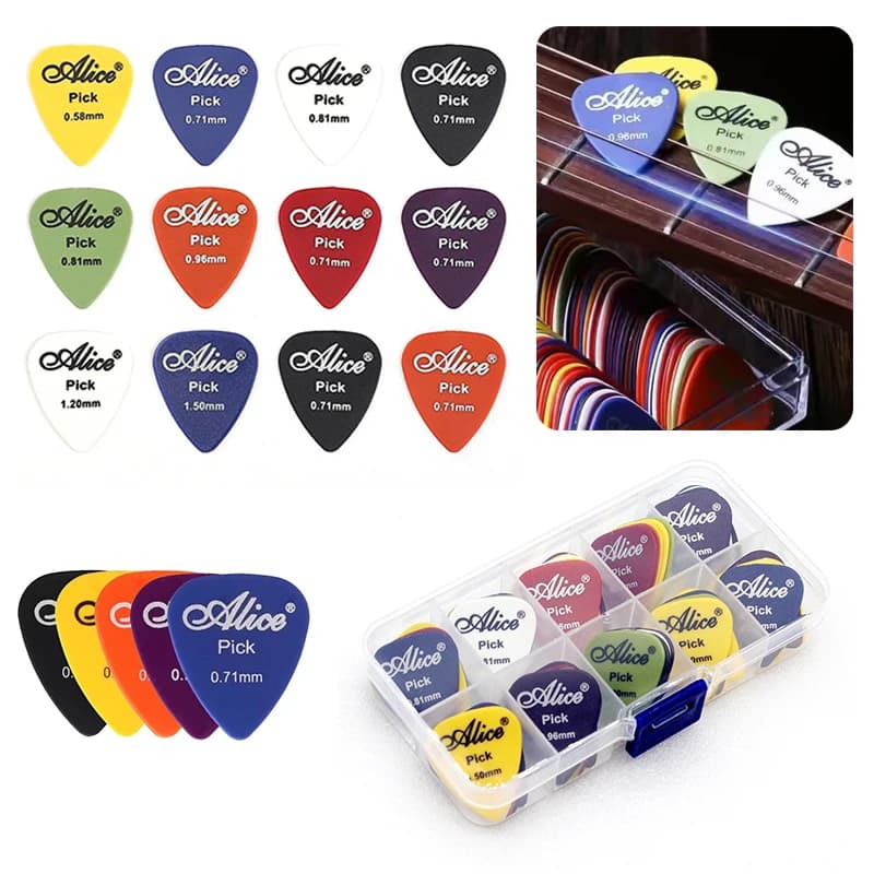 30/50PCS Random Mixed Colors Thickness Guitar Picks Box Packaged Plastic Plectrums Variety Packs Guitarist Music Lovers Gift ZYF