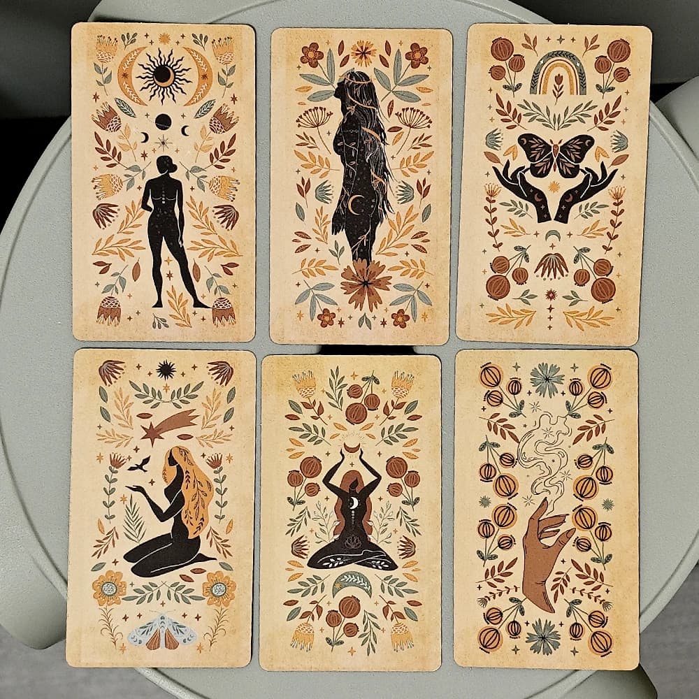 Witch Magick Oracle Deck 10,3 * 6 cm con parole chiave 40 carte di ispirazione