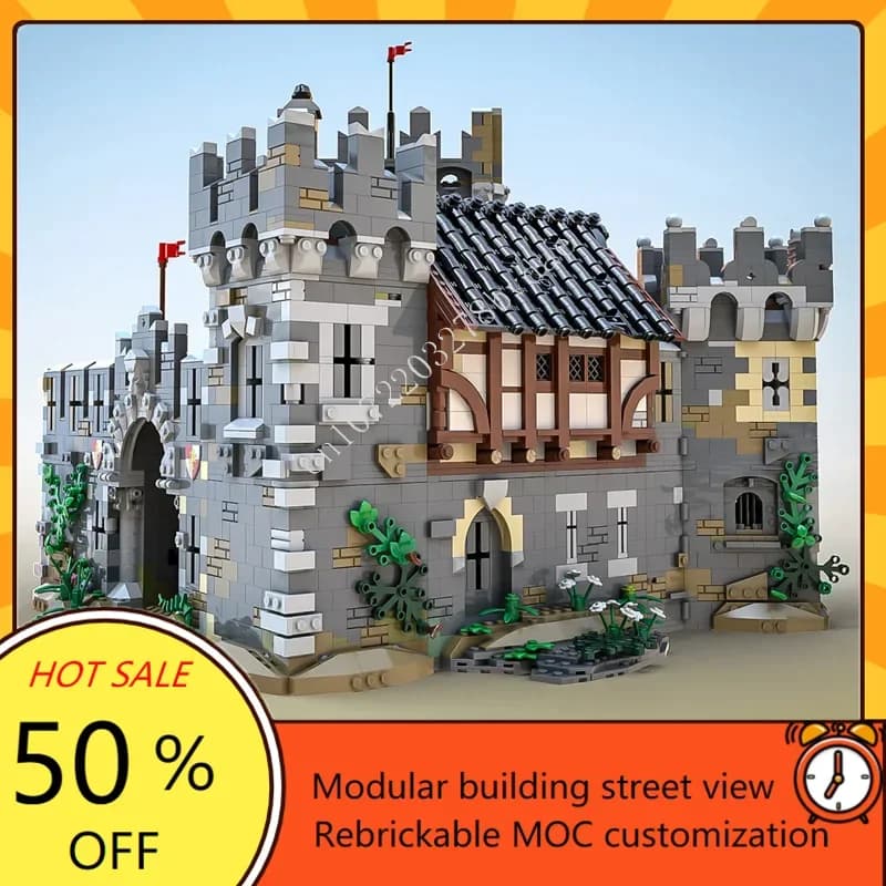 7500 + PZ MOC Castello Medievale Building Block Modello Educazione Mattoni Tecnici Set di Assemblaggio FAI DA TE Giocattolo Di Puzzle Per Il Bambino Regali di Festa