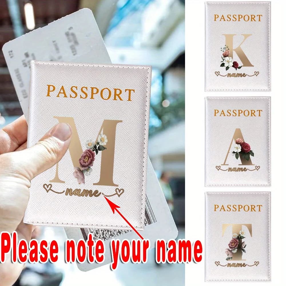 Porta Passaporto e Porta Documenti Personalizzato con Nome/Iniziali - Protezione RFID Impermeabile Adatto per Viaggi e Affari