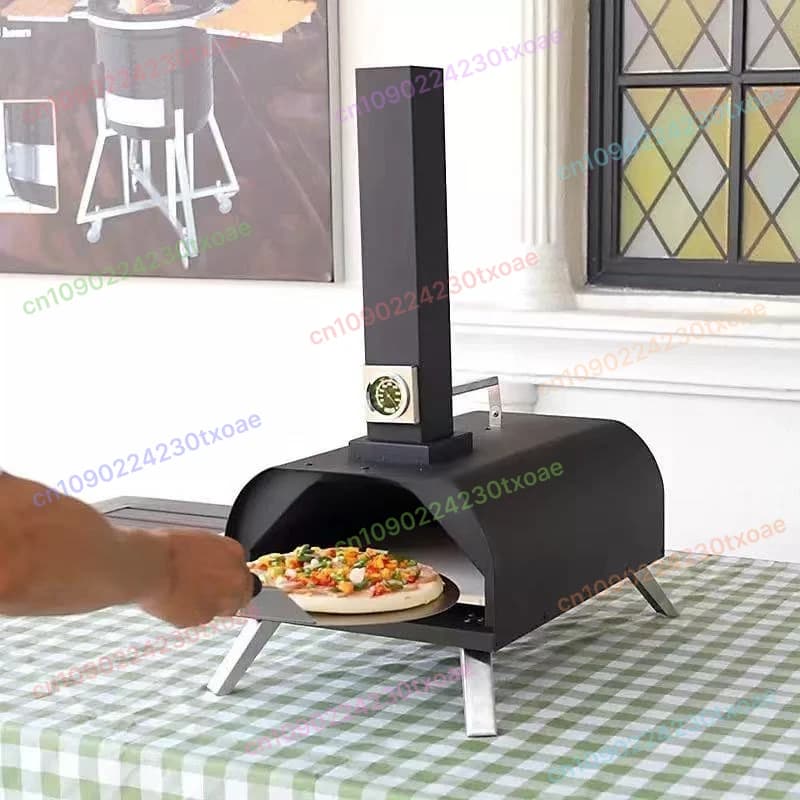 Portable Outdoor Gas Pizza Oven With Grill Rack Pizza Stone Large Capacity Backyard Baking Machine Fast Cooking