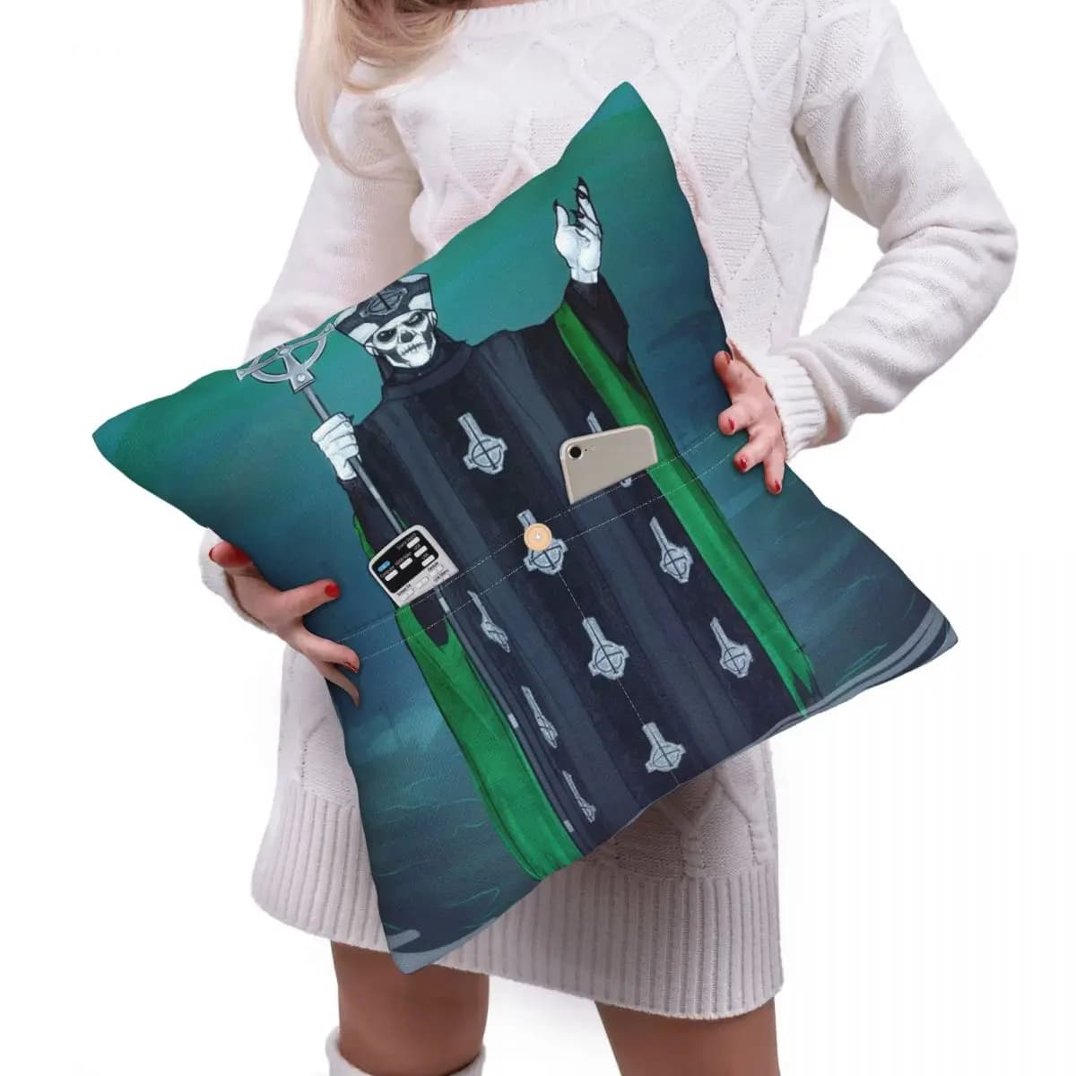 Rock Band Ghost BC Square Linen Pillowcase Cushion Cover Polyester Decor Bedroom Home Comfort Throw Pillow