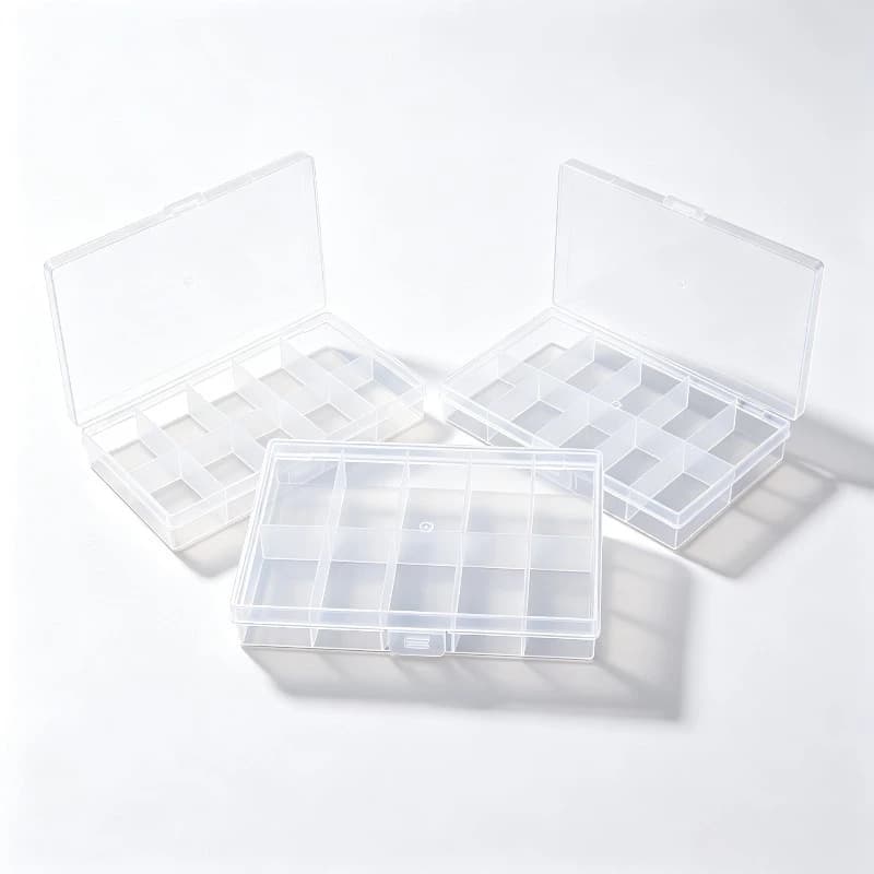 3PCS/4PCS/5PCS Fishing Tackle 10-Grid Transparent Storage Box Float Hook Compartment Organizer PP Plastic Parts Case Fishing