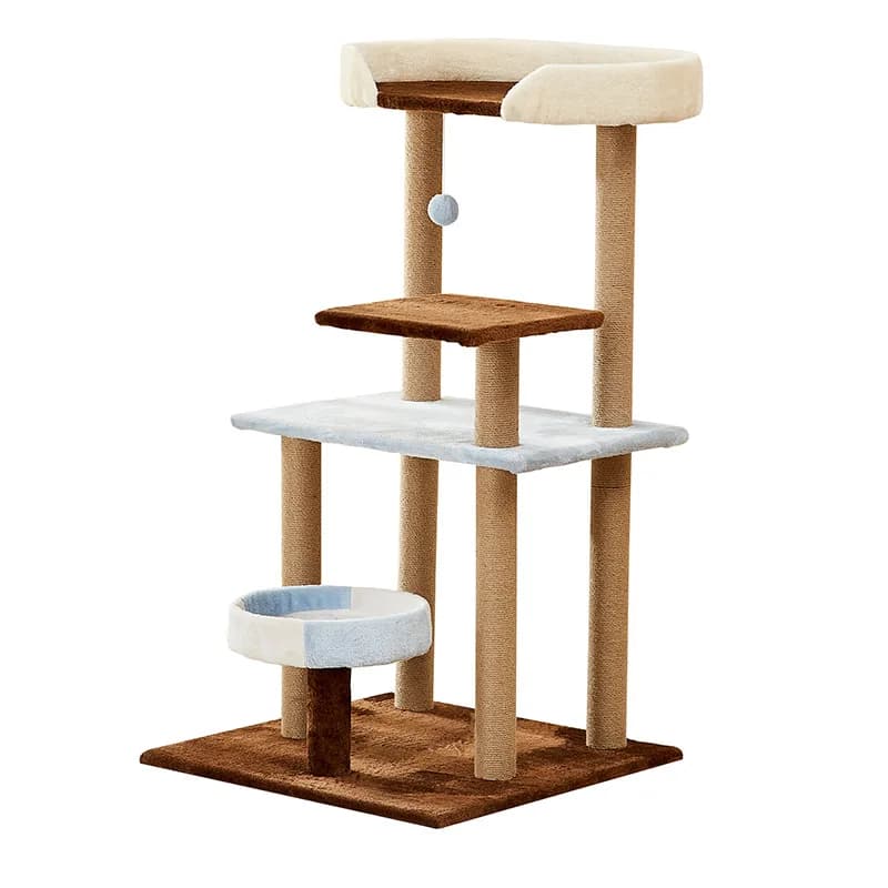 Cat Climbing Frame, Multi-Level Cat Tree with Condo, Large Scratcher, Interactive Toy Ball, Extra Wide and Tall for Big Cats