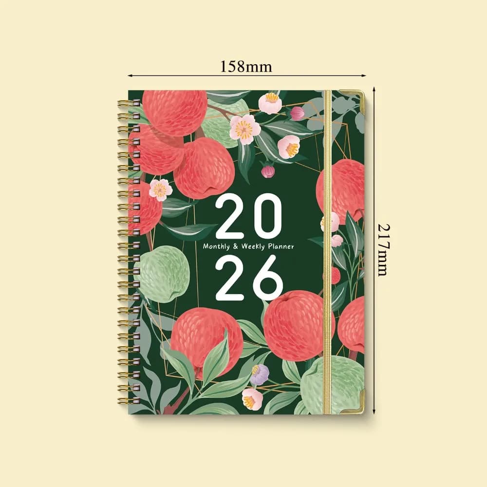 New style Portable A5 2026 Schedule Book Flowers To Do List Daily Planner Planner Reminder Coil Notebook Agenda Book Students