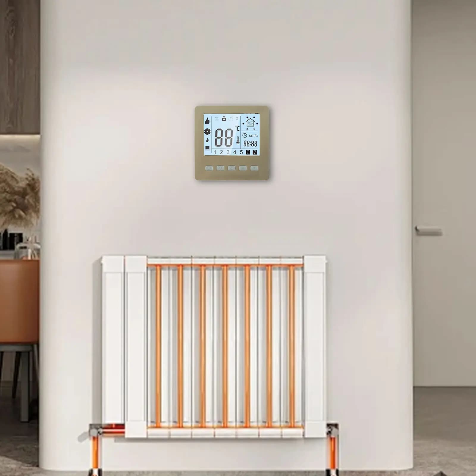 Per termostato programmabile intelligente con display LCD programmabile settimanale e funzione timer 24 ore Funzione blocco bambini