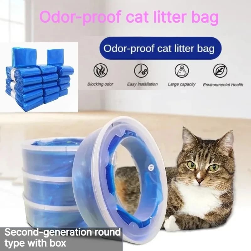 For Cat Litter Waste Disposal Pail Green Deodorizing Refill Bags Sterilized Cat Litter Box Trash Liners Pet Cleaning Supplies