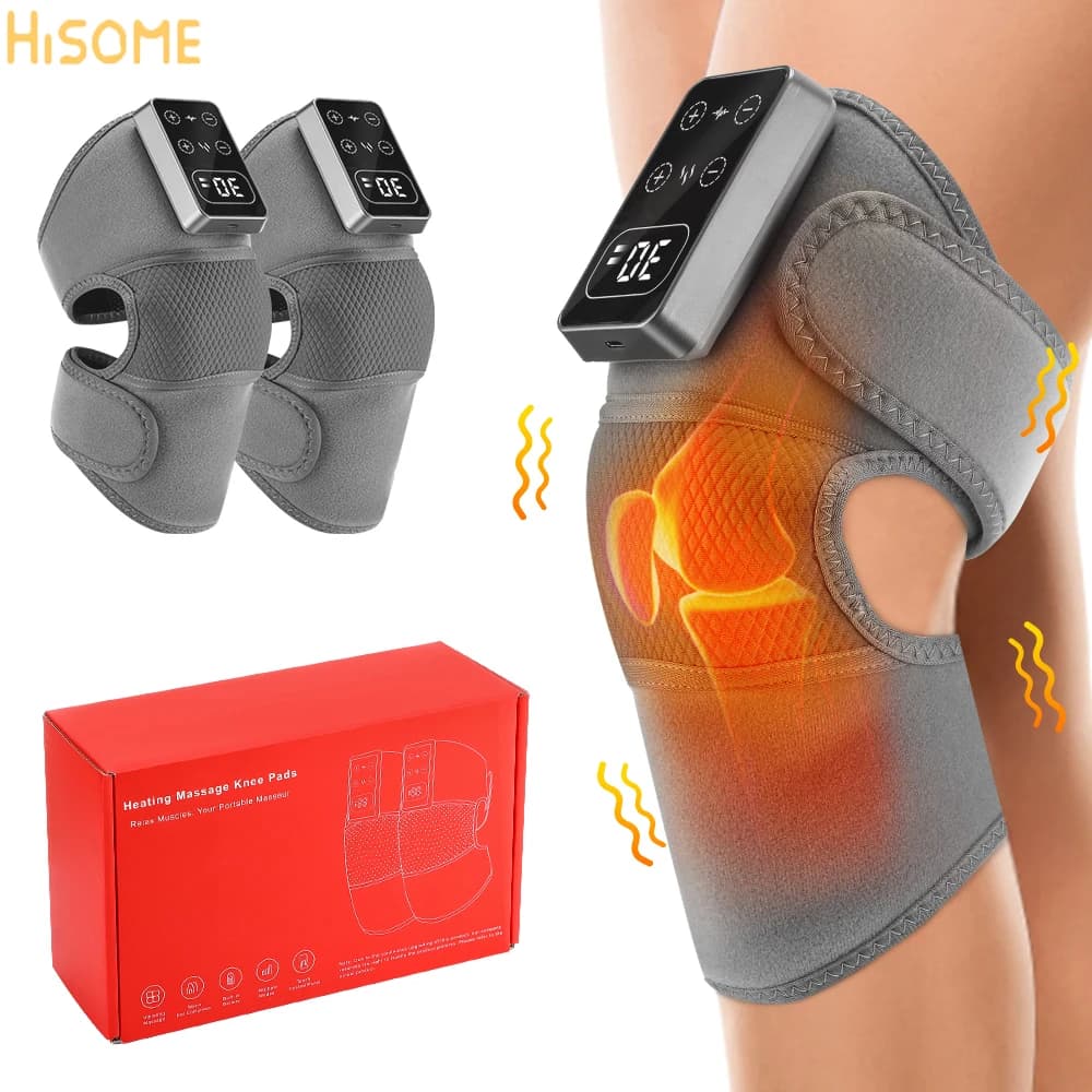 Massaggiatore per Ginocchia Riscaldante Portatile Wireless con Compressione Calda e Vibrazione, Fascia Elettrica per Spalla e Gomito per Alleviare il Dolore e l'Artrite