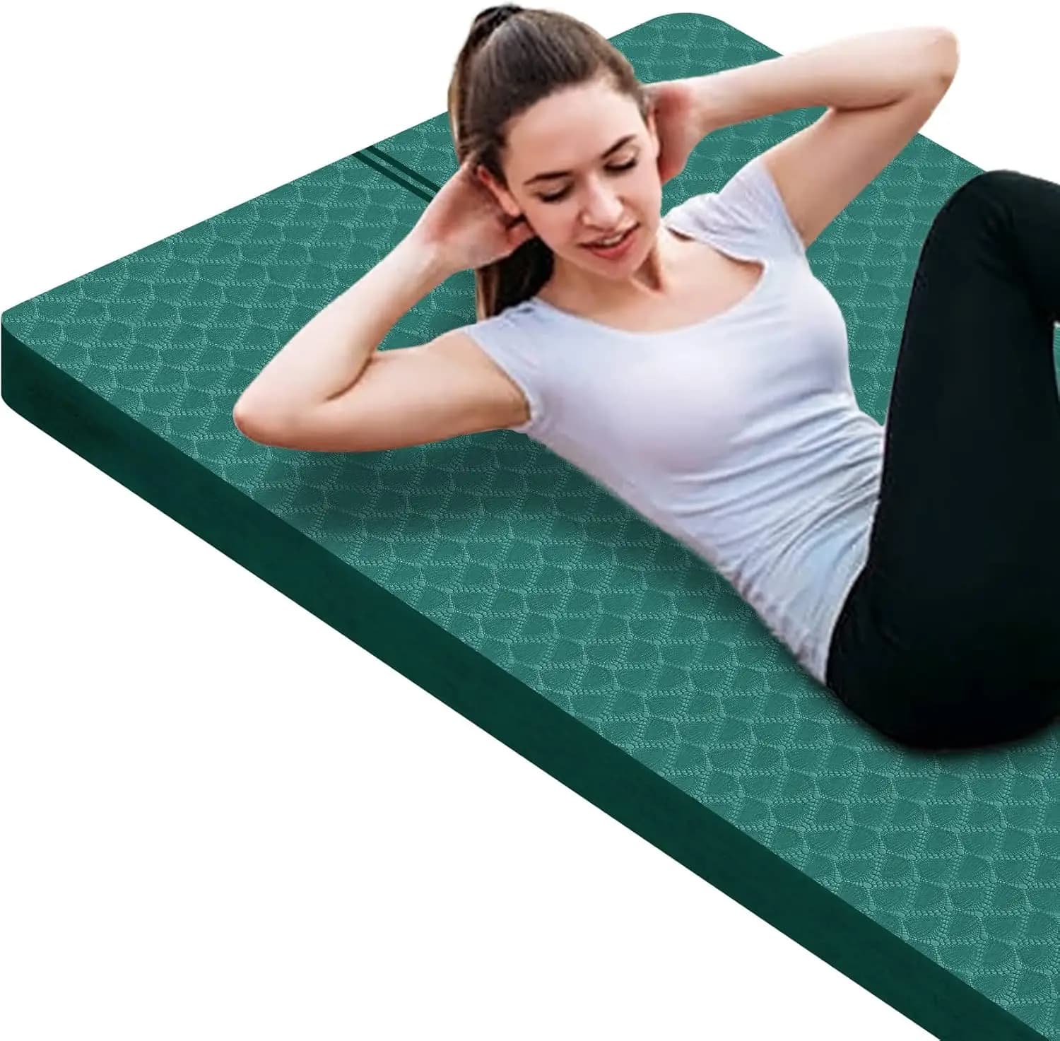 Tappetino per Esercizi Grande in TPE Blu, per Fitness, Yoga e Pilates - Spesso, con Borsa per il Trasporto Gratuita