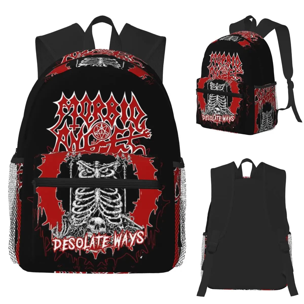 MORBID ANGEL Heavy Metal Band Zaino per studenti Borsa da scuola Zaino da viaggio per escursionismo per uomo Donna Borse a tracolla per libri alla moda