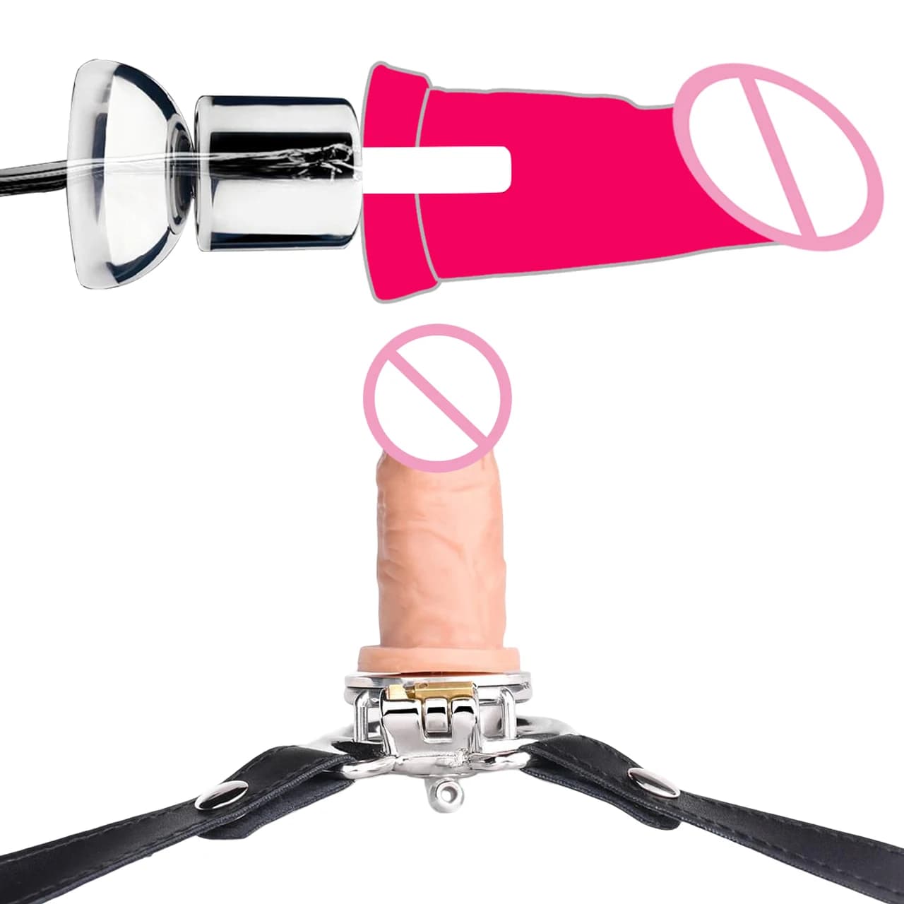 FRRK cintura di castità uretrale negativa con Dildo in Silicone per maschio convews anello del pene in metallo Femboy Cock Lock giocattoli per adulti rimovibili fai da te