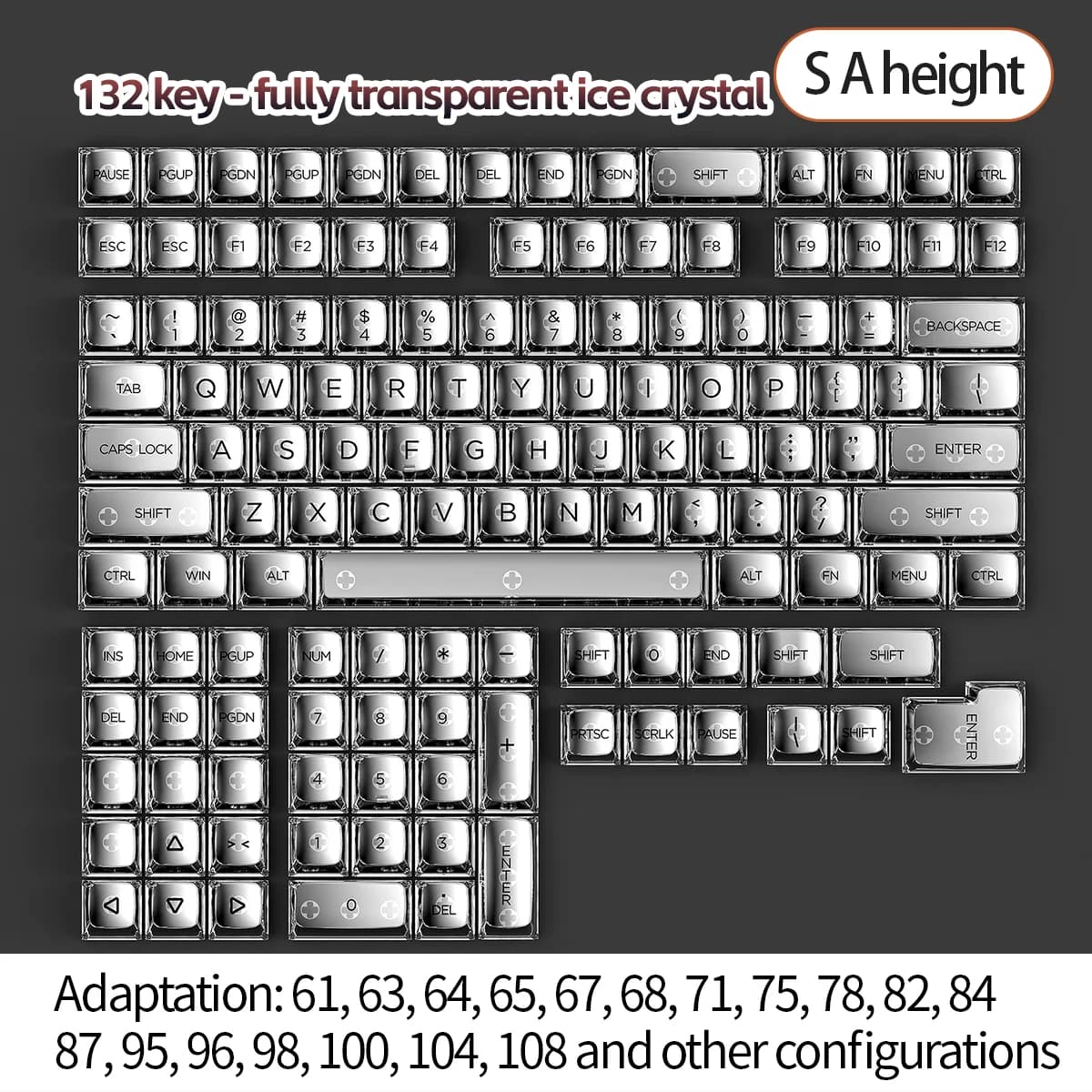 Set completi Adattamento copritasti trasparenti 60/68/75/100% attacco shark ajazz aula akko copritasti tastiera meccanica