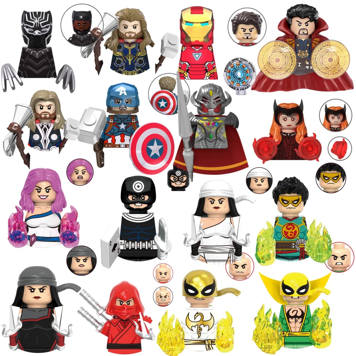 Blind Box Mini Blocchi da Costruzione G0197 Personaggi Big Goblin Spiderman Iron Man Venom Captain Hawk Deadpool Armatura Regalo di Natale Giocattolo