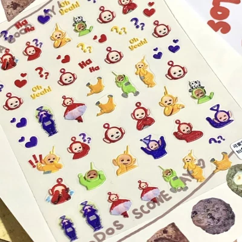 Teletubbies Hot New Cute Animated Teletubbies 3D Stickers Cartoon Water Cup Ccd Mobile Phone Case Diy Nail Stickers