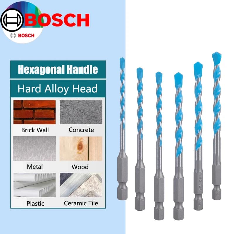 BOSCH EXPERT Punta multifunzionale Codolo esagonale per metallo/legno/plastica/piastrelle di ceramica Foratura a parete Foro aperto Torsioni Trapano 1 PZ