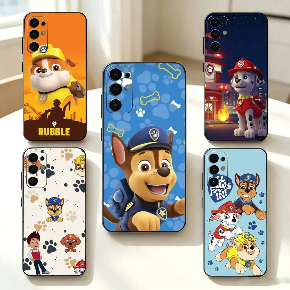 Cartoon p-PAW Patrol Phone Case For Samsung S25,S24,S21,S22,S23,S30,Ultra,S20,Plus,Fe,Lite,Note,10,Black Cover