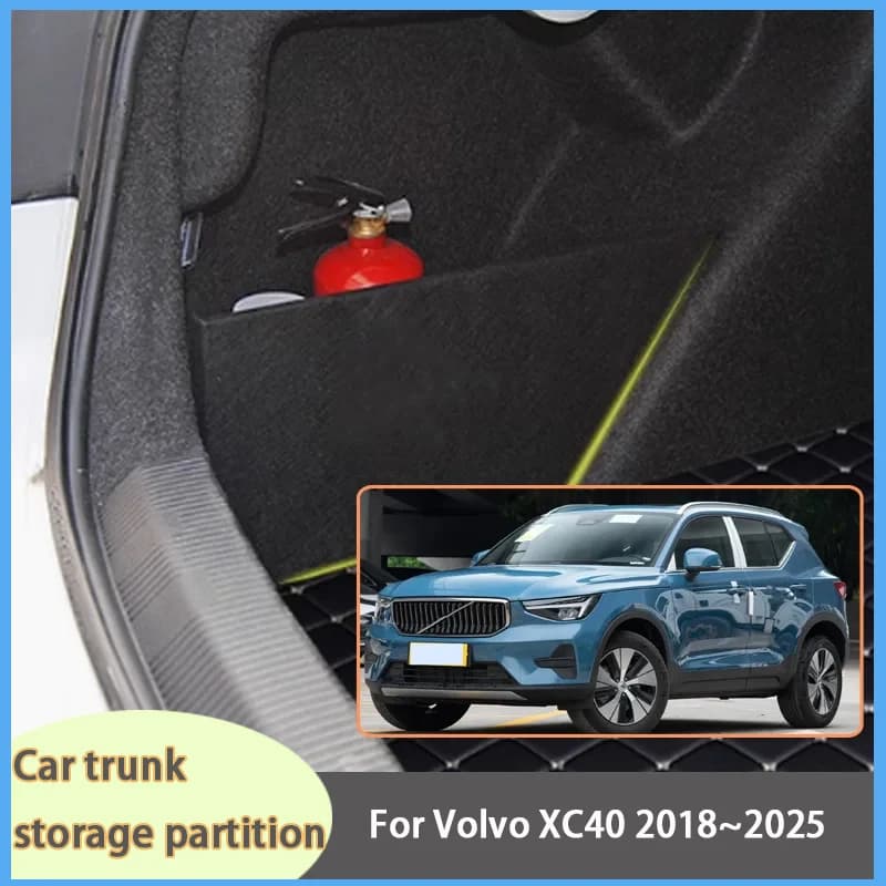 Organizer per Auto Volvo XC40 2018~2025 2024 23, Divisorio Laterale per Bagagliaio Rinforzato, Scatola Portaoggetti Interna per Bagagliaio