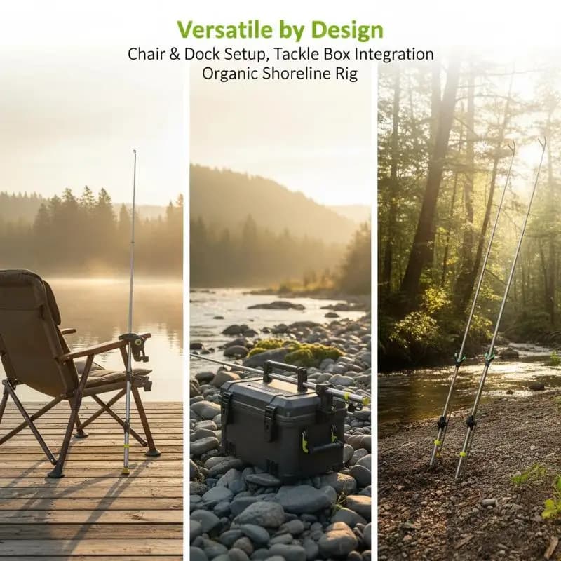 Stainless Steel Bracket Fishing Rods Support V Shape Head Adjustable Anti-Slip Stable Fishing Rod Bracket Fishing Tool