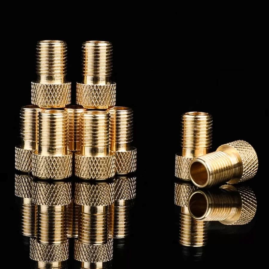 2x Convertitore adattatore Presta a American per bicicletta Adattatore per valvola per pneumatici per bici Connettore valvola pompa per bicicletta in rame Convertitore da F/V a A/V