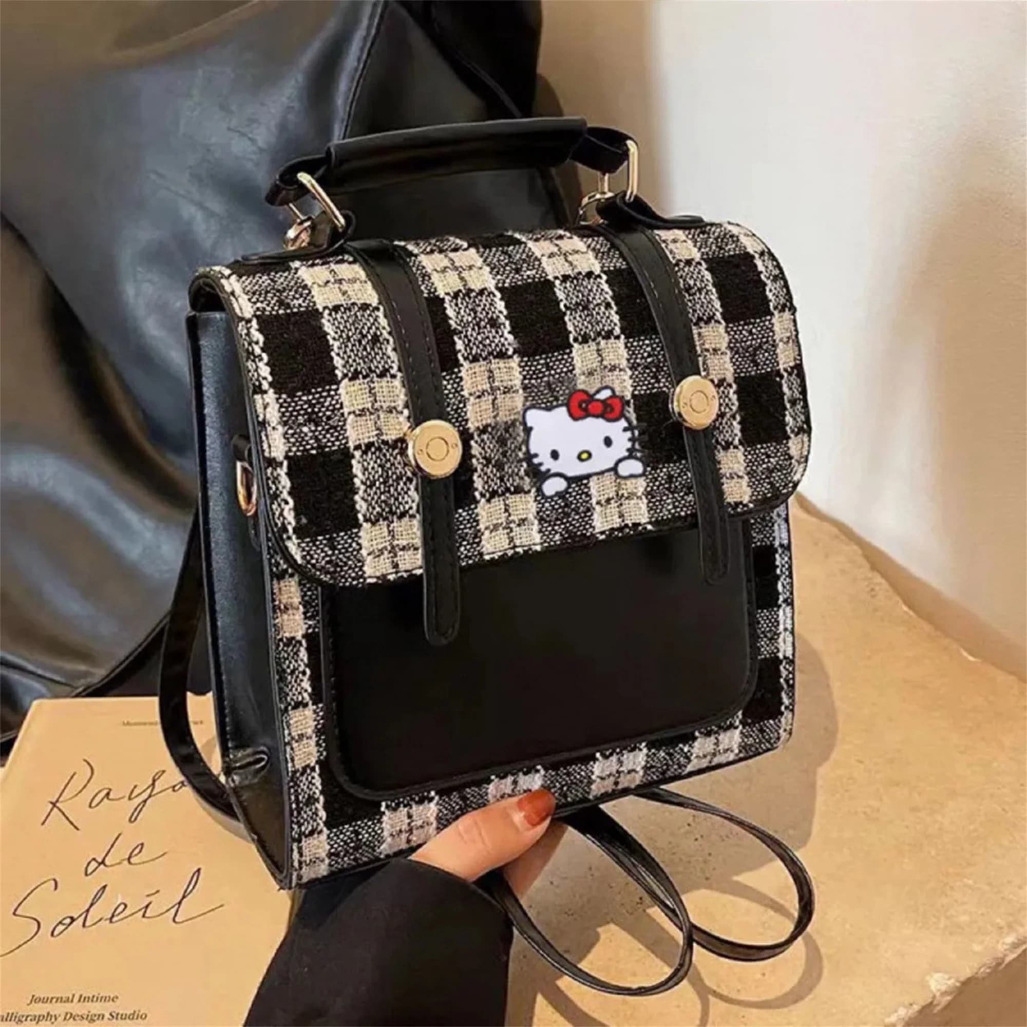 Zaino leggero da donna Zaino piccolo scozzese carino per viaggi scolastici all'aperto - Elegante e