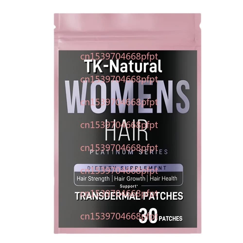 30 transdermal patches for women's hair growth with hydrolyzed collagen I and III and amino acids