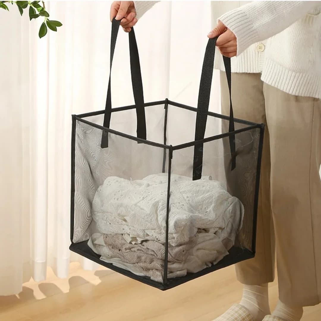 1pc folding basket for clothes organizer for dirty clothes bathroom clothes bag holders in net basket holders for clothes for home