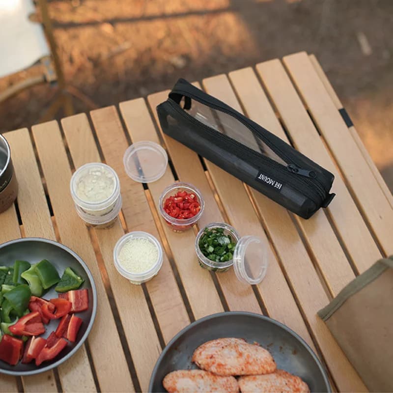 Seasoning Container Set, Including 5 Transparent Seasoning Boxes, Outdoor Camping Barbecue Camping Seasoning Storage Bag