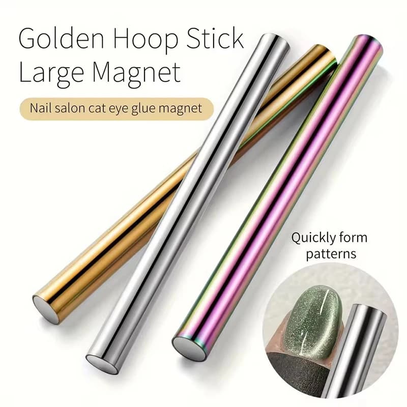 1-3 Pezzi Bastoncino Magnetico per Unghie Effetto Occhio di Gatto, Magnete Cilindrico per Smalto Gel UV Effetto Glitter Neve, Strumenti per Design Manicure