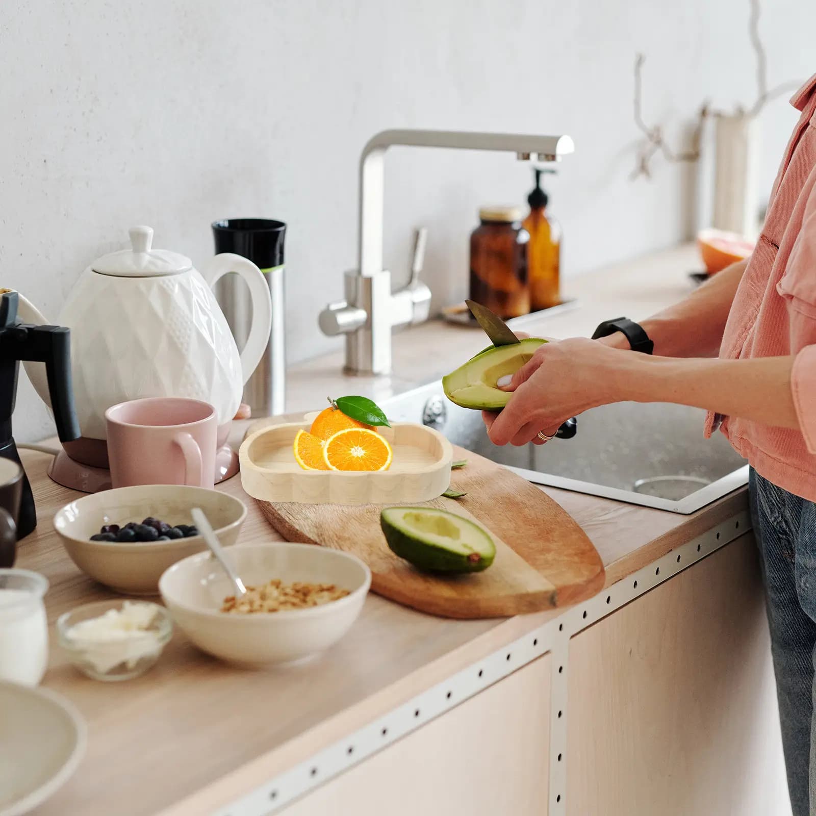 Vassoio Decorativo in Legno a Forma di Zucca per Dessert, Frutta Secca, Snack, Antipasti, Uso Domestico, Cucina, Ristorante, Feste