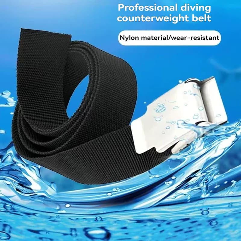 1.5 m diving belt with 304 stainless steel quick release buckle for underwater fishing, apnea and snorkeling